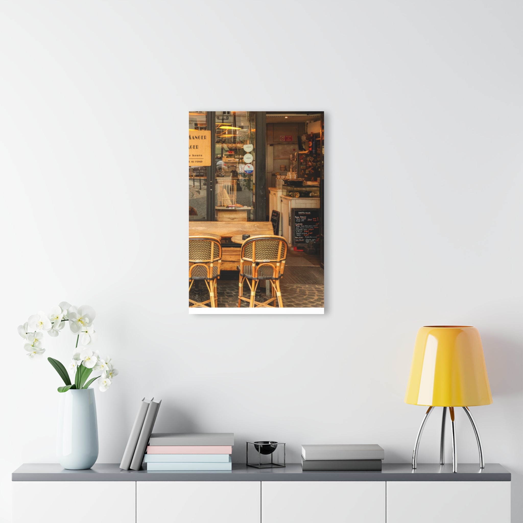 Paris Cafe Window Scene Acrylic Print — French Cleat Wall Art