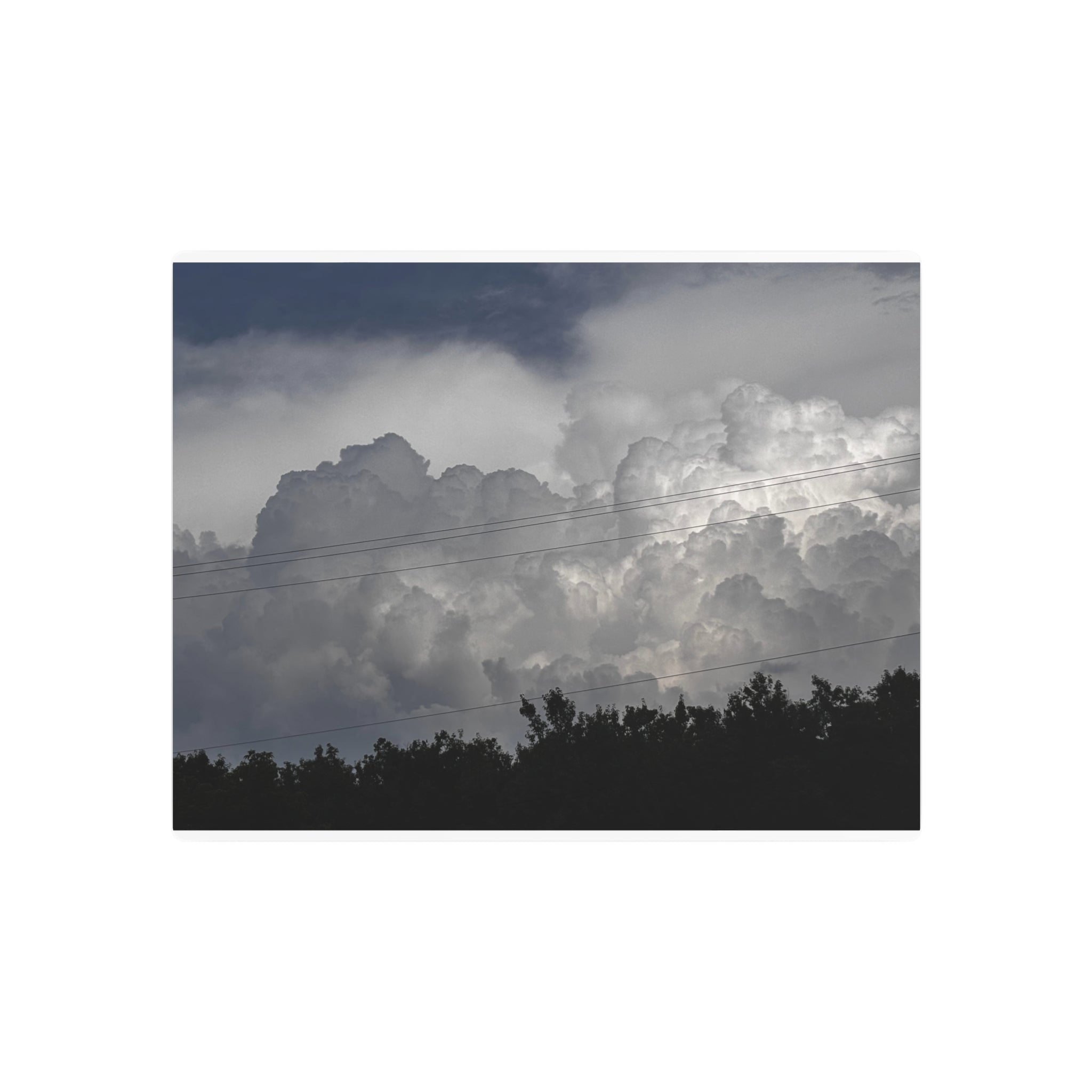 Storm Power Metal Wall Art, Dramatic Cloudscape Photo Metal Sign for Home or Office