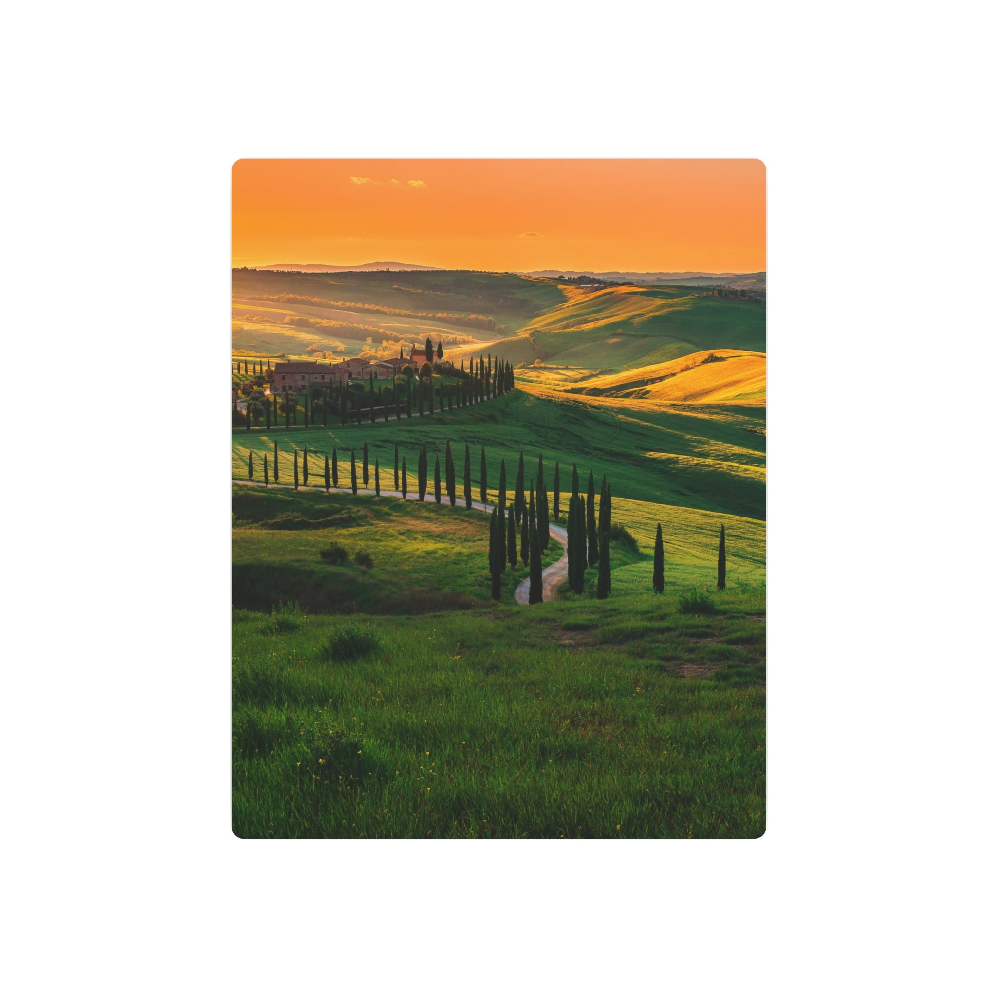 Tuscany Landscape Metal Art Sign – Rustic Italian Countryside Wall Decor