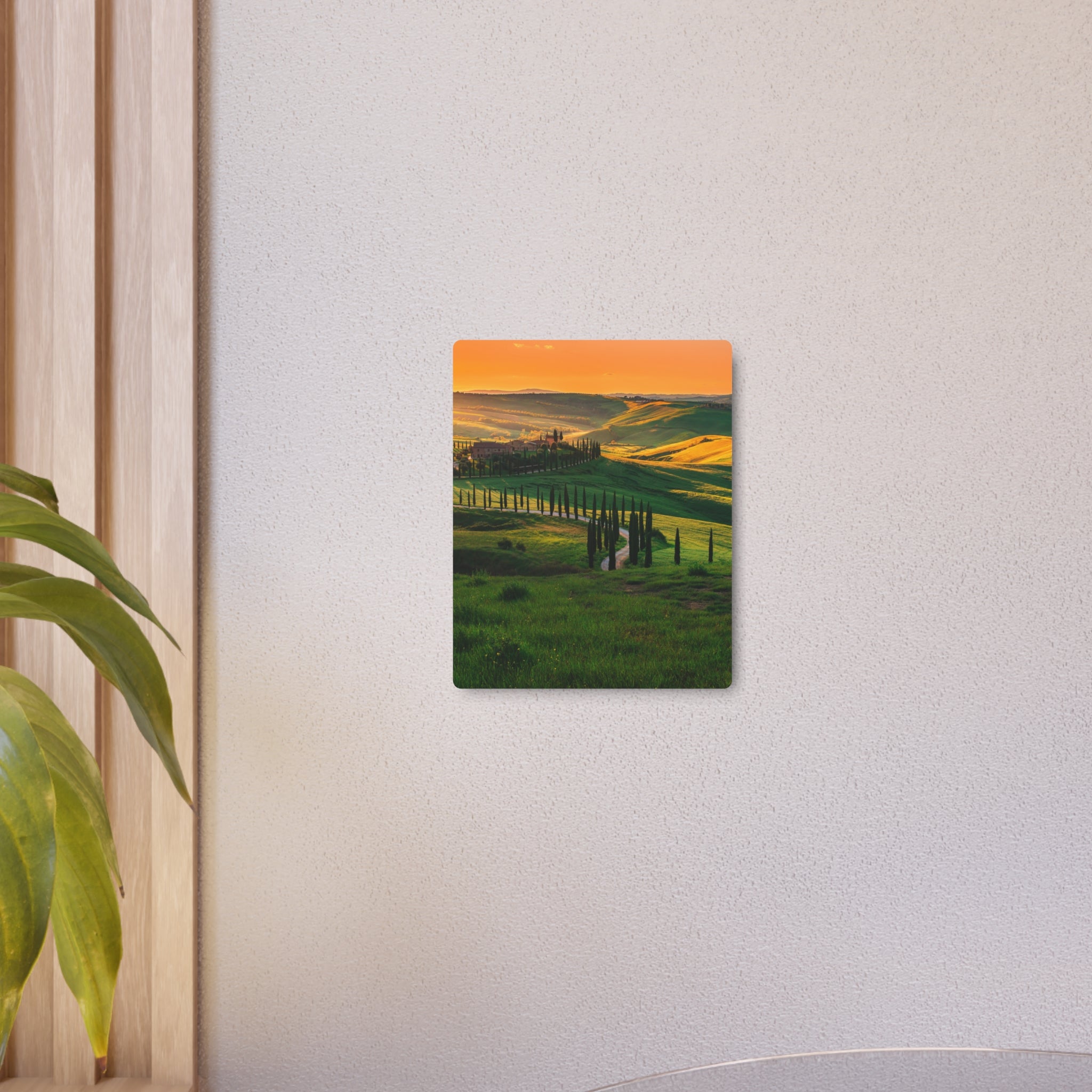 Tuscany Landscape Metal Art Sign – Rustic Italian Countryside Wall Decor
