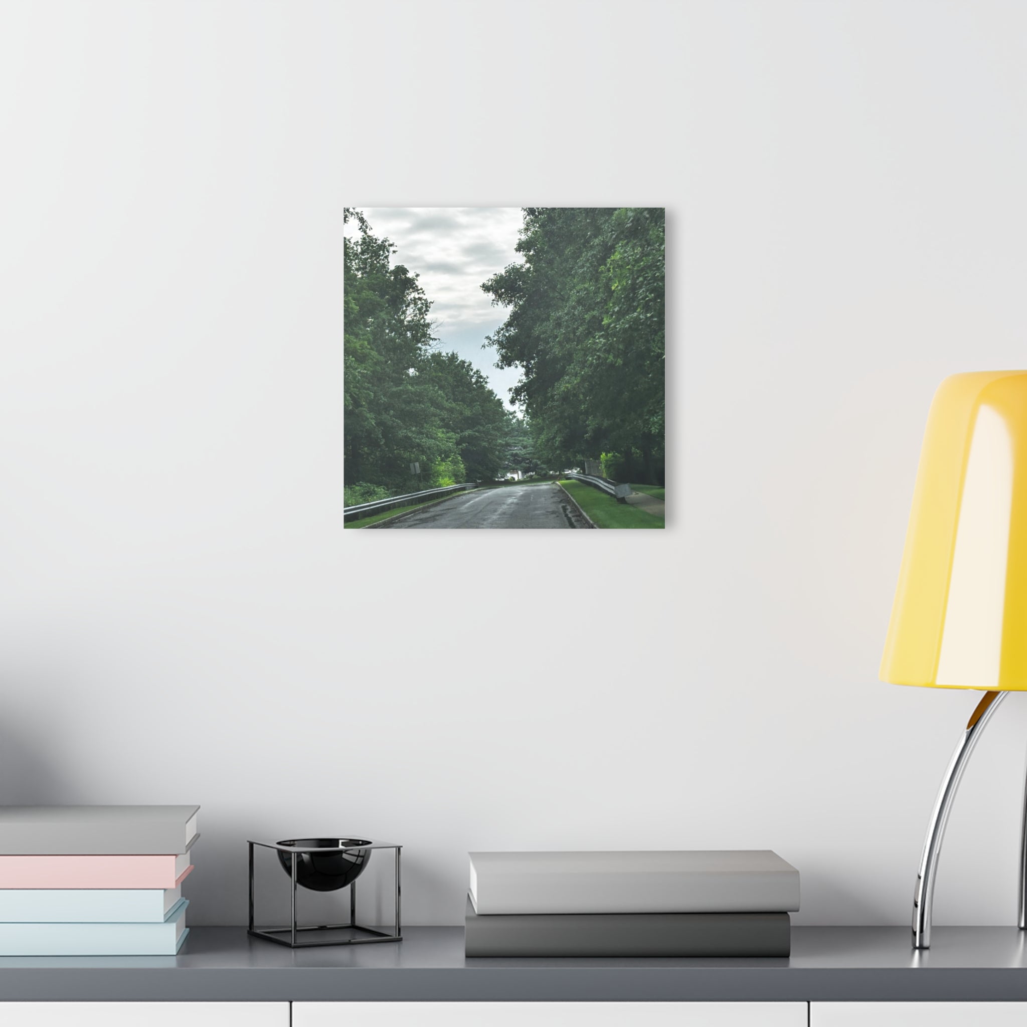 Road After Rain Acrylic Wall Art - Serene Road Photo