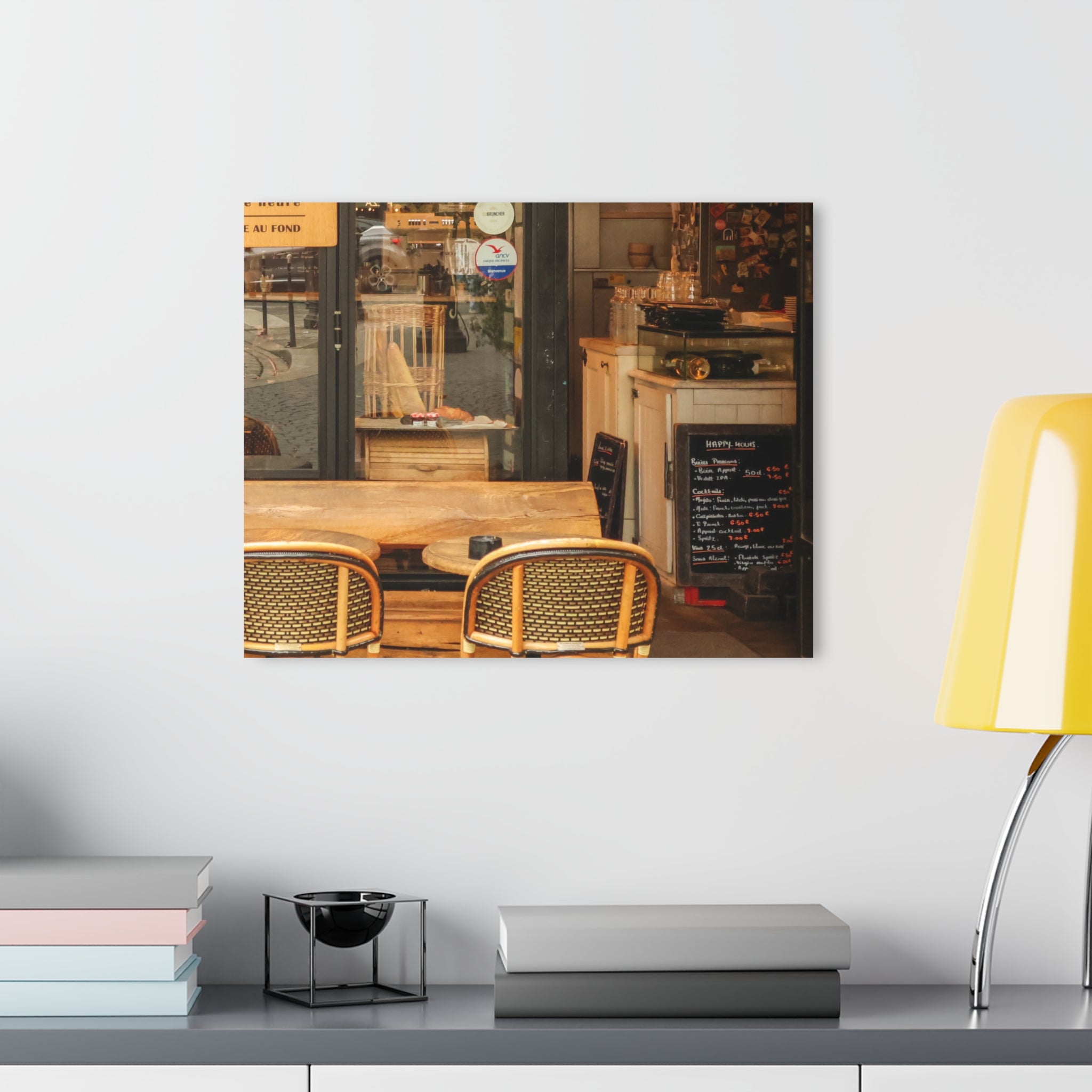 Paris Cafe Window Scene Acrylic Print — French Cleat Wall Art