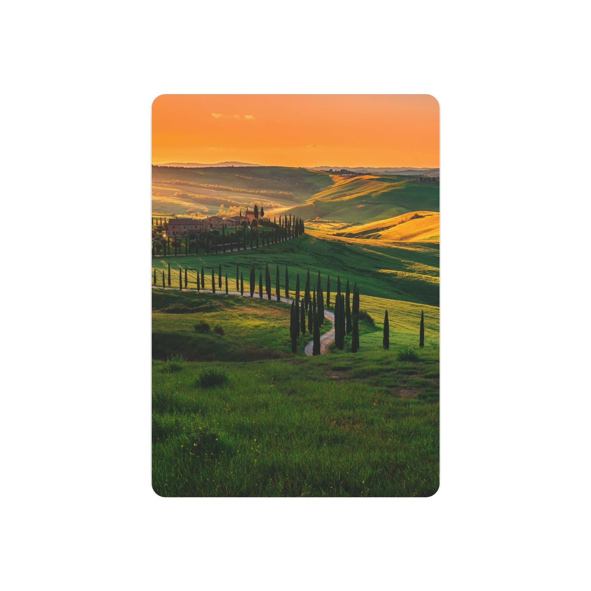 Tuscany Landscape Metal Art Sign – Rustic Italian Countryside Wall Decor