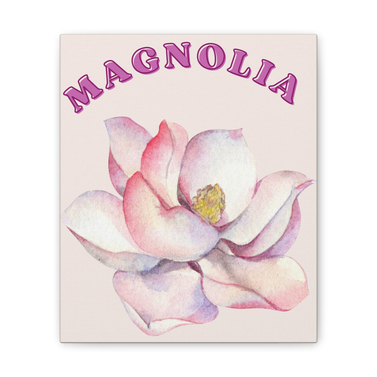 Magnolia Flower Canvas Wall Art – Pink Botanical Floral Print, Feminine Cottagecore Decor, Romantic Bedroom Wall Art