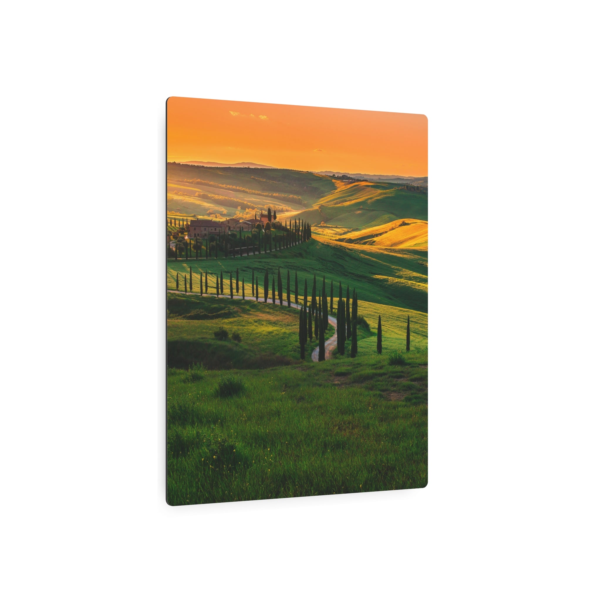 Tuscany Landscape Metal Art Sign – Rustic Italian Countryside Wall Decor