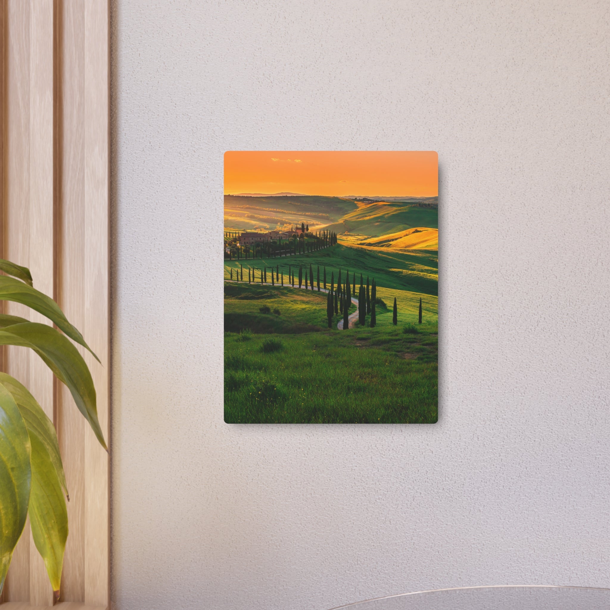 Tuscany Landscape Metal Art Sign – Rustic Italian Countryside Wall Decor