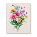 Floral Bouquet Canvas Print Watercolor Wildflower Wall Art
