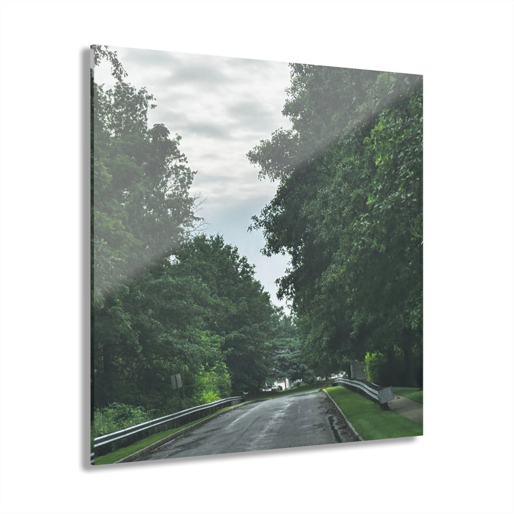 Road After Rain Acrylic Wall Art - Serene Road Photo
