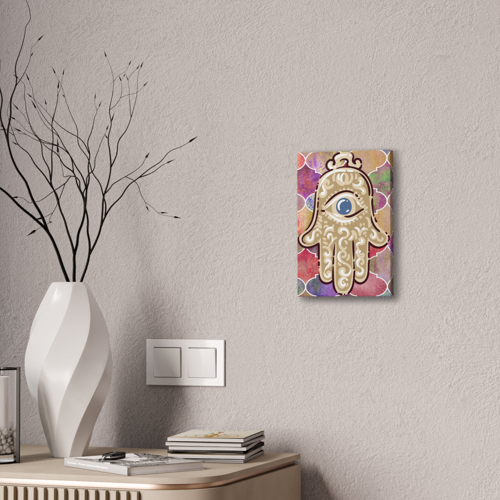 Hamsa Eye Canvas Wall Art - Stretched 0.75" Spiritual Boho Home Decor