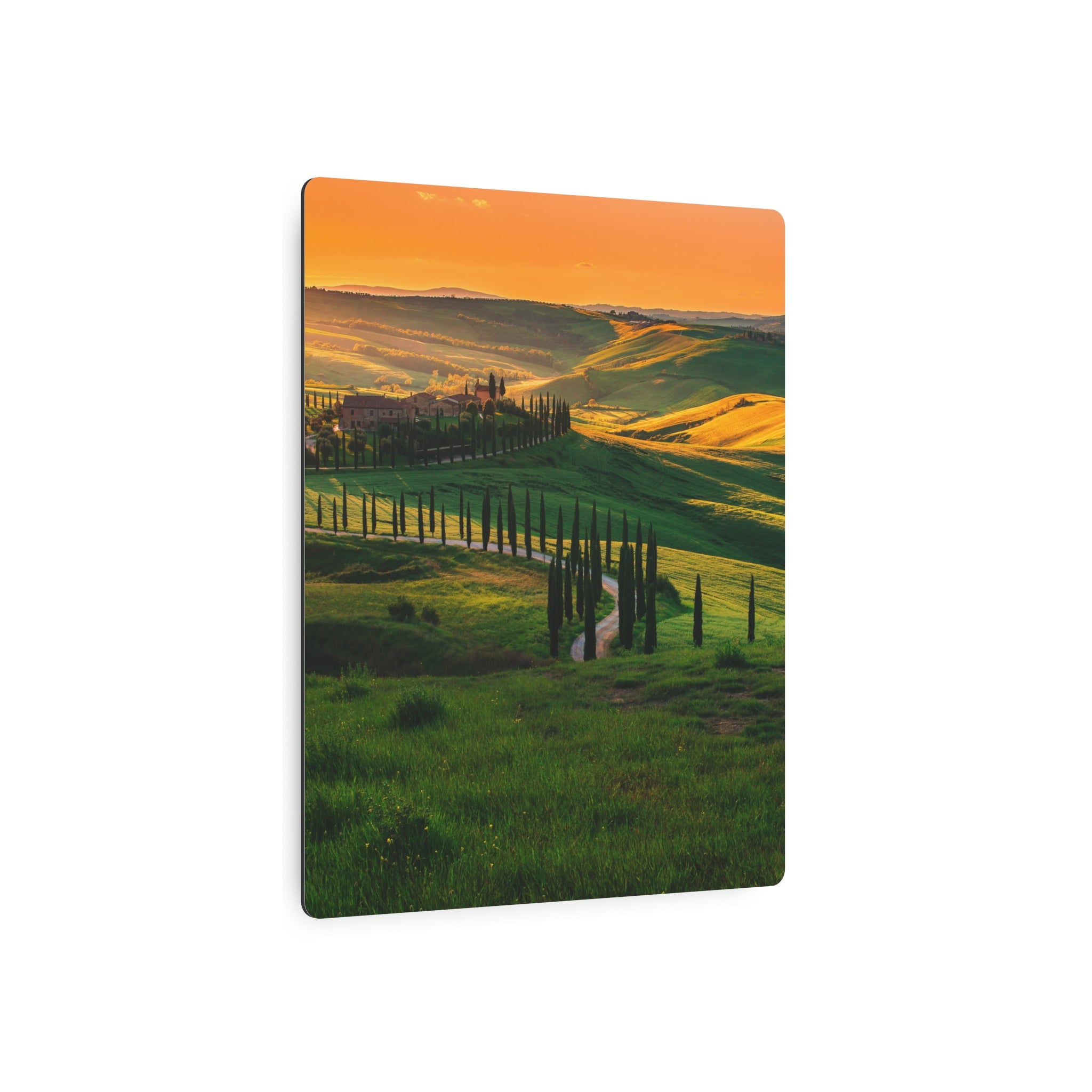 Tuscany Landscape Metal Art Sign – Rustic Italian Countryside Wall Decor