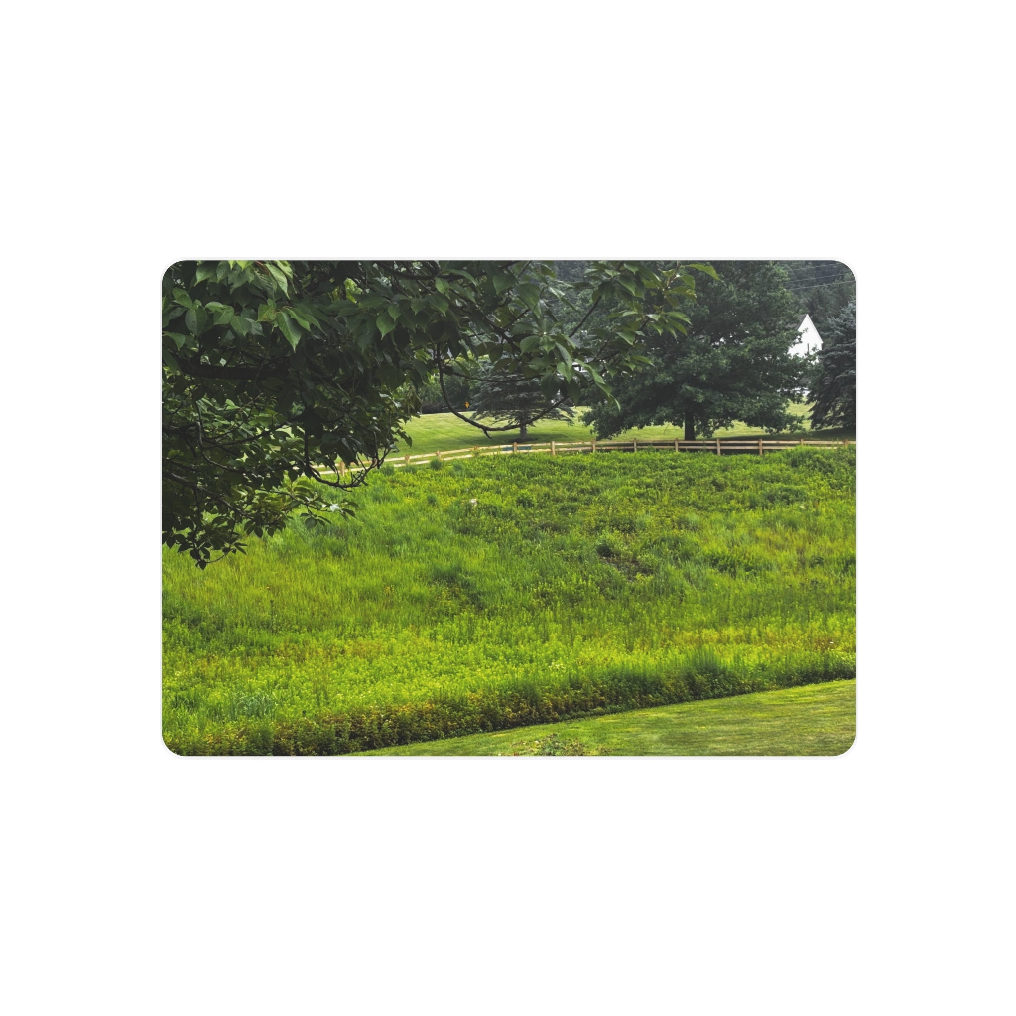 Bright Green Meadow Metal Art Sign, Scenic Green Hills Landscape Wall Decor