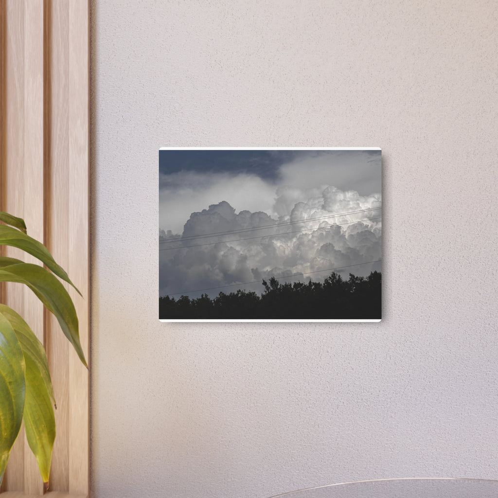 Storm Power Metal Wall Art, Dramatic Cloudscape Photo Metal Sign for Home or Office