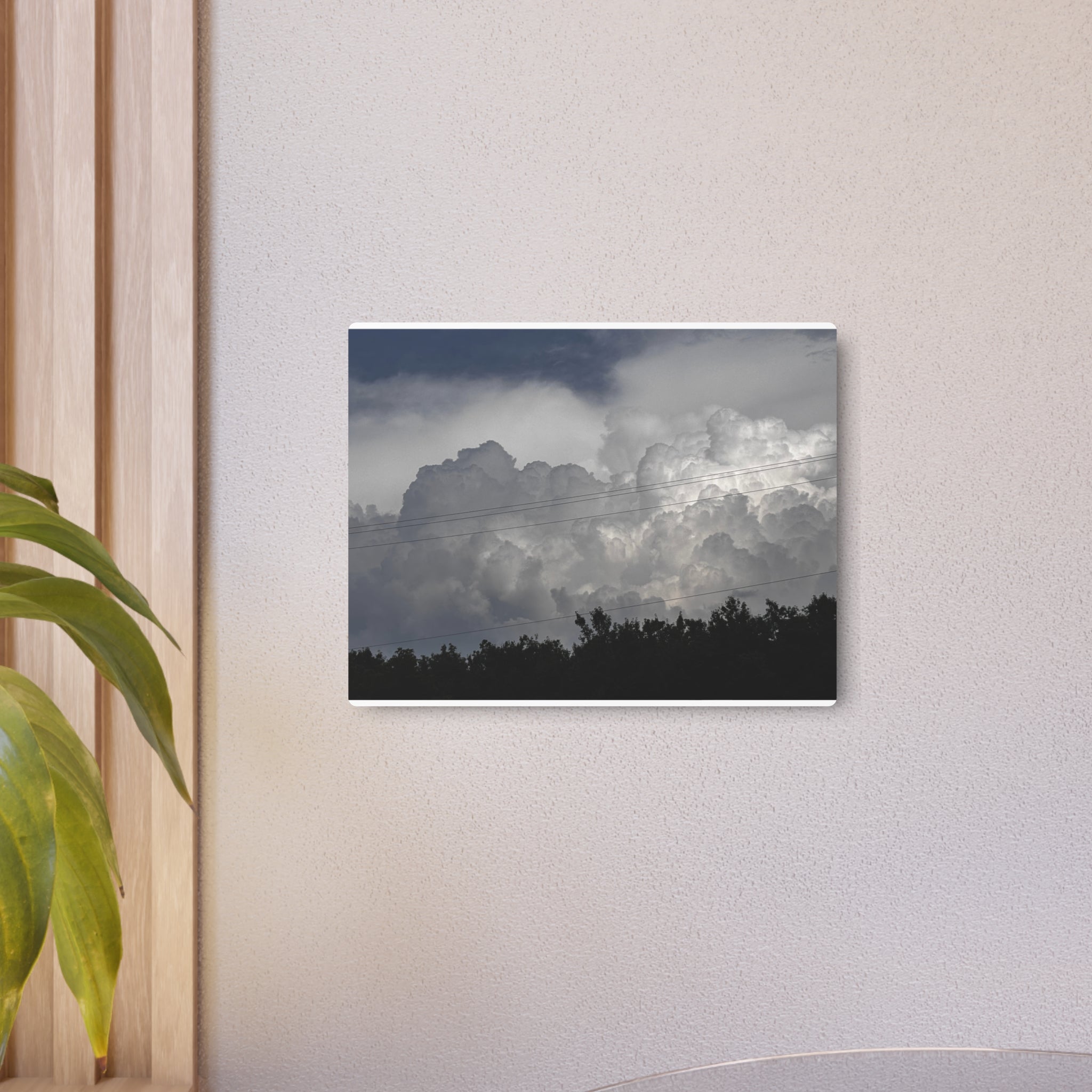 Storm Power Metal Wall Art, Dramatic Cloudscape Photo Metal Sign for Home or Office