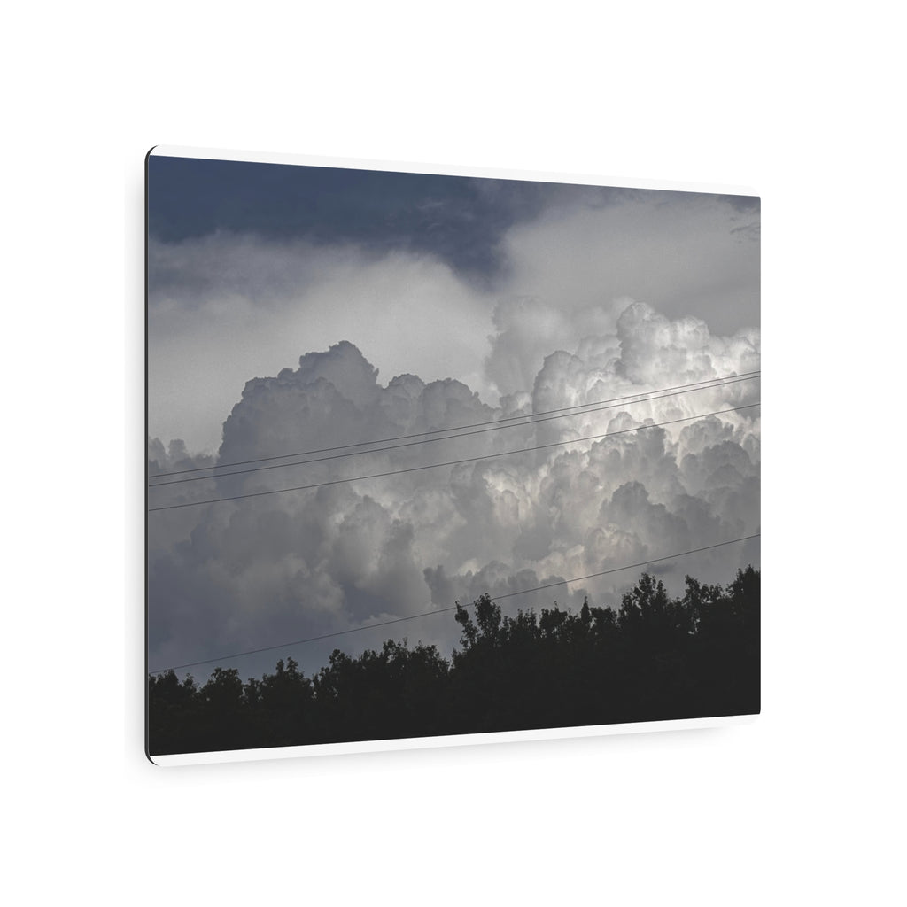 Storm Power Metal Wall Art, Dramatic Cloudscape Photo Metal Sign for Home or Office