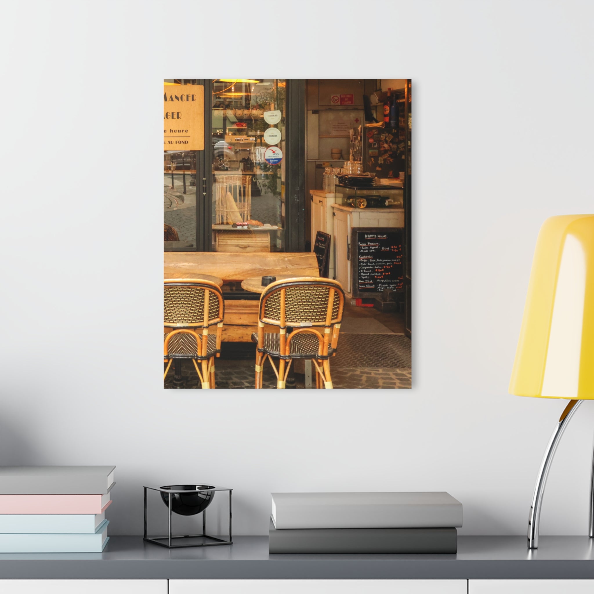 Paris Cafe Window Scene Acrylic Print — French Cleat Wall Art