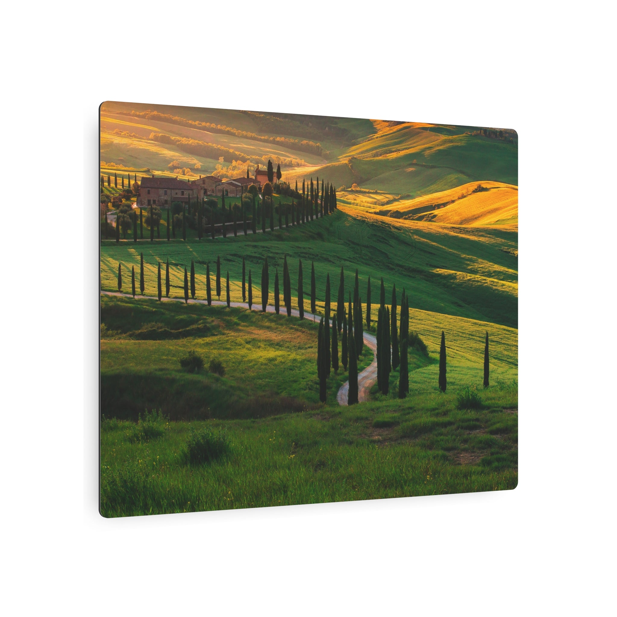 Tuscany Landscape Metal Art Sign – Rustic Italian Countryside Wall Decor