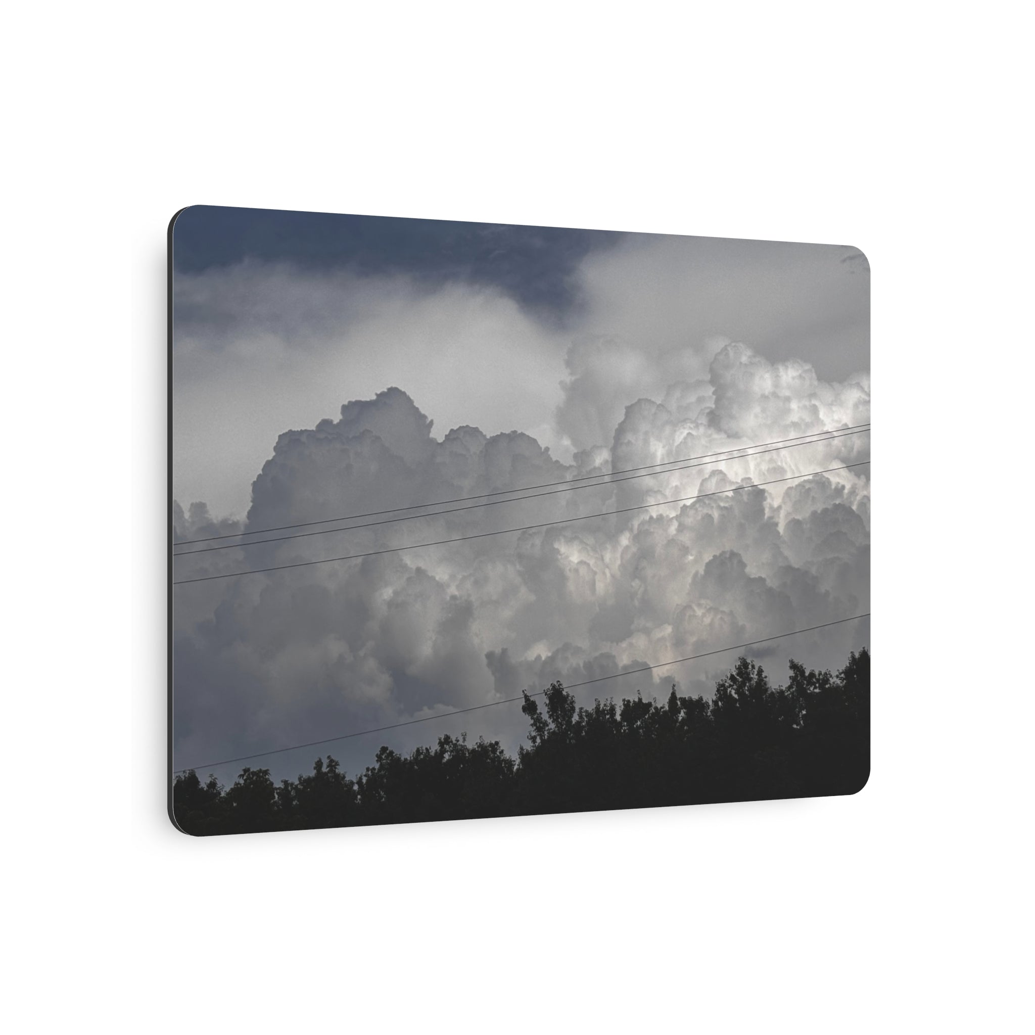 Storm Power Metal Wall Art, Dramatic Cloudscape Photo Metal Sign for Home or Office