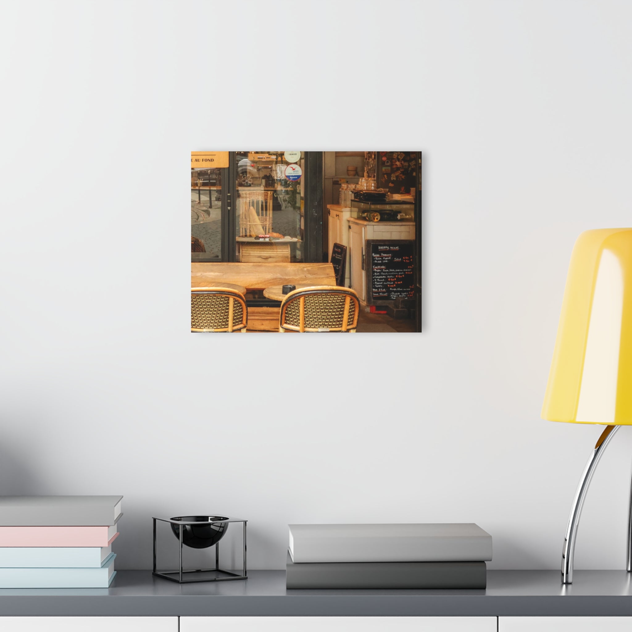 Paris Cafe Window Scene Acrylic Print — French Cleat Wall Art