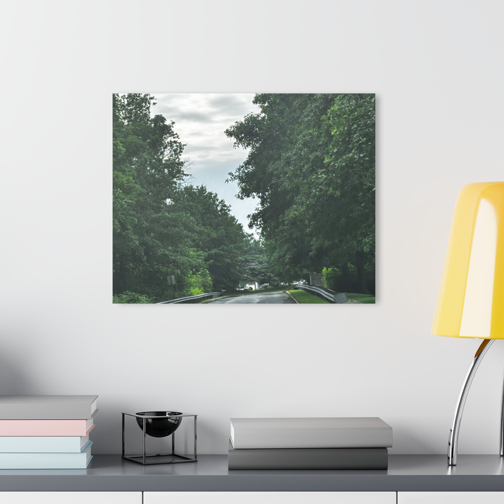 Road After Rain Acrylic Wall Art - Serene Road Photo
