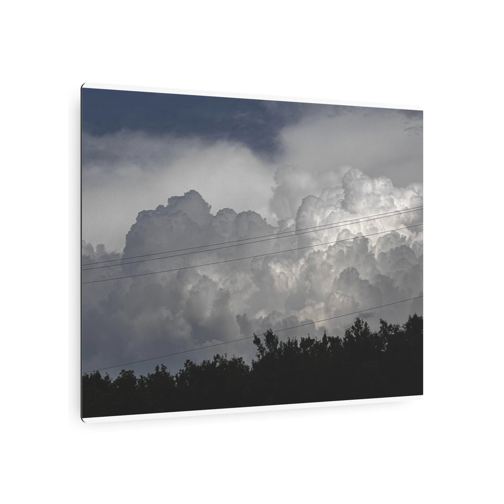 Storm Power Metal Wall Art, Dramatic Cloudscape Photo Metal Sign for Home or Office