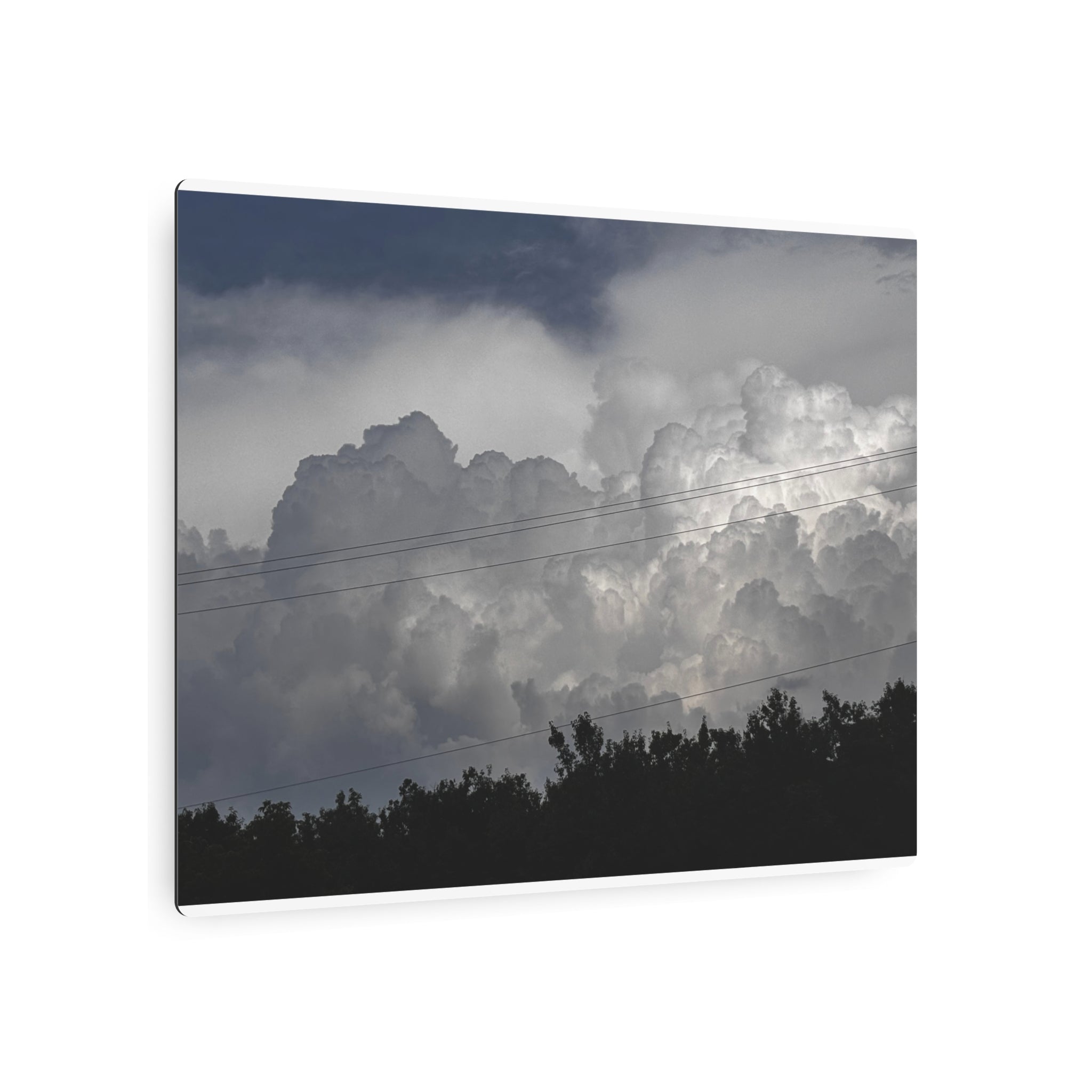 Storm Power Metal Wall Art, Dramatic Cloudscape Photo Metal Sign for Home or Office