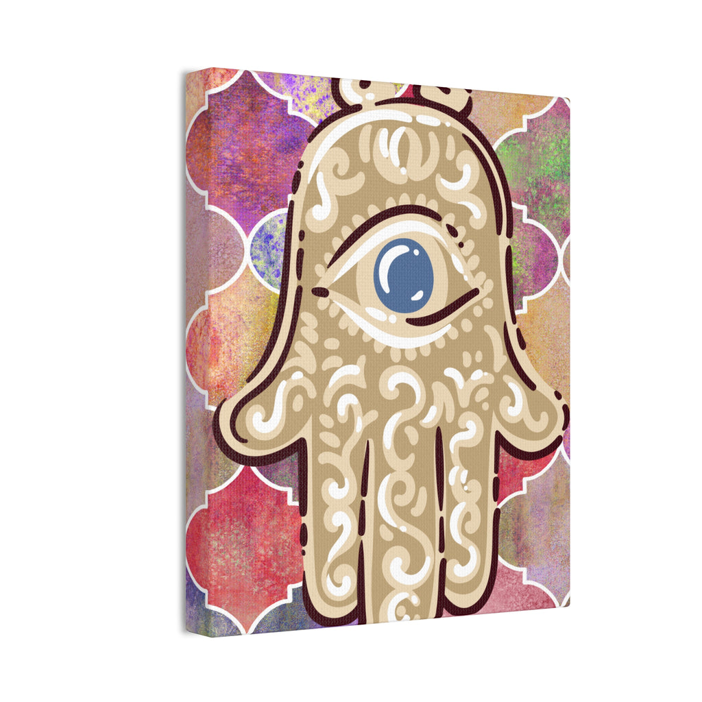 Hamsa Eye Canvas Wall Art - Stretched 0.75" Spiritual Boho Home Decor